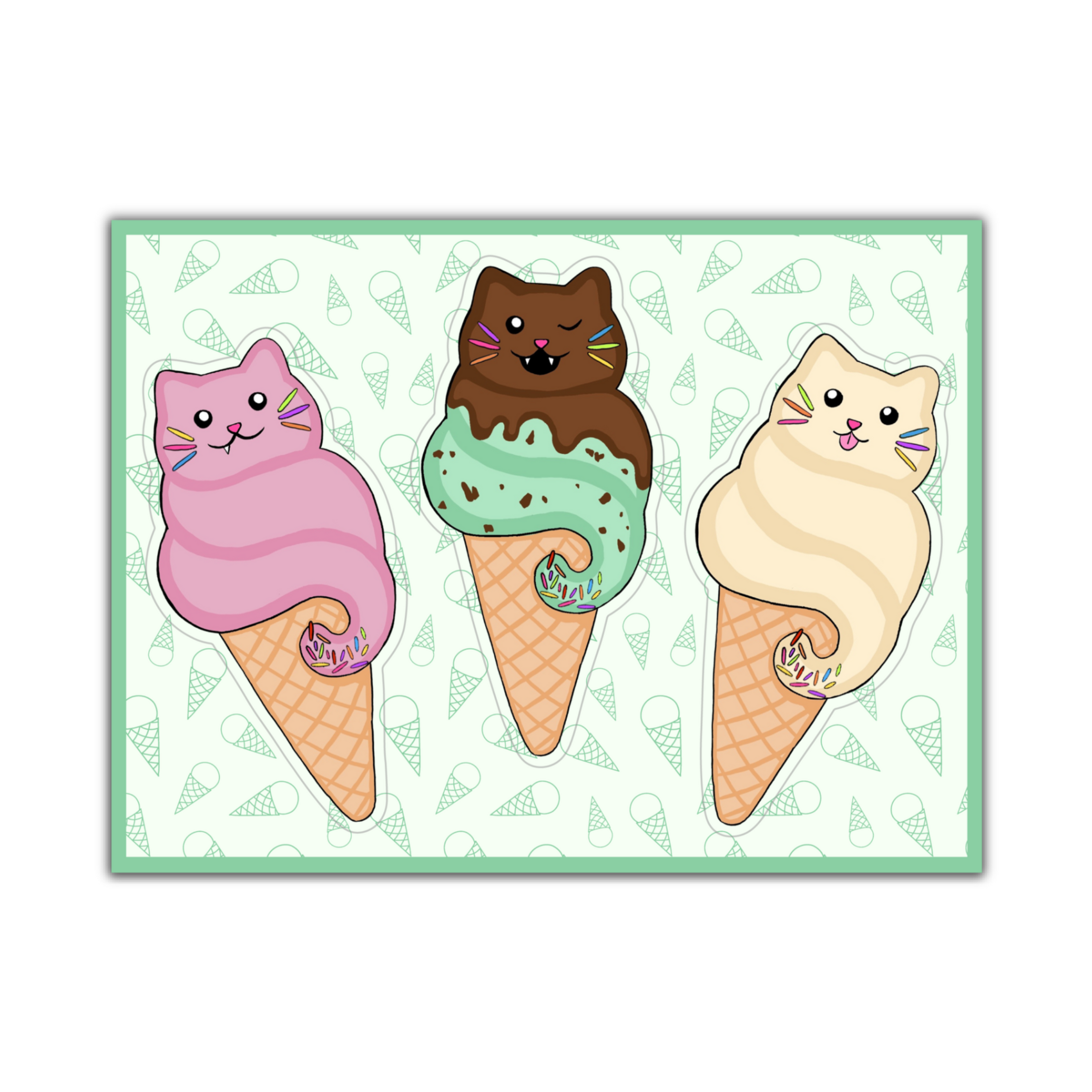 Ice Cream Cats Sticker Sheet – Abdul's Cats