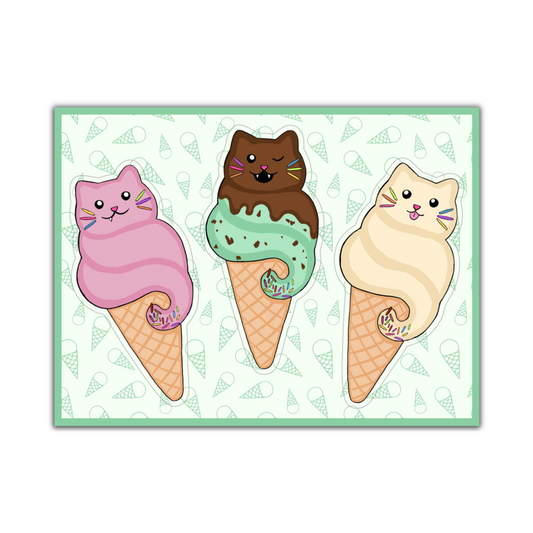 Ice Cream Cats Sticker Sheet