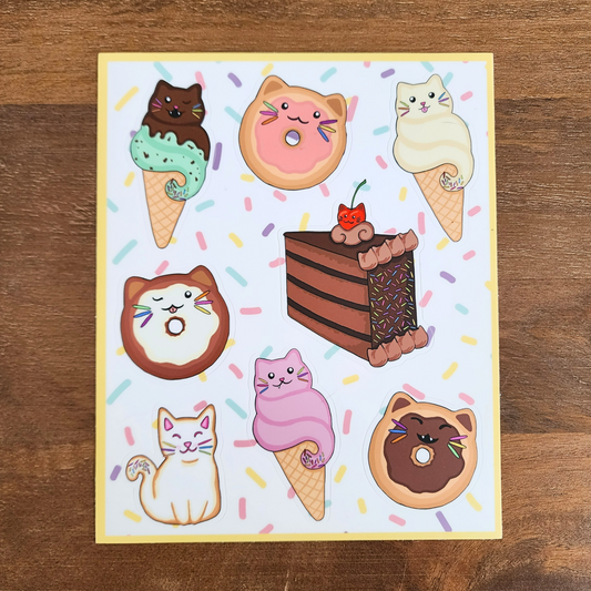 Dessert Cats Sticker Sheet