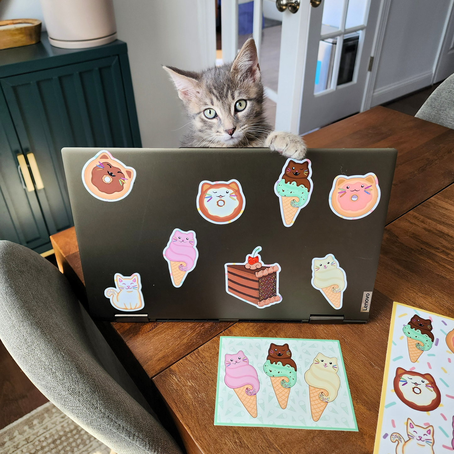 Ice Cream Cats Sticker Sheet