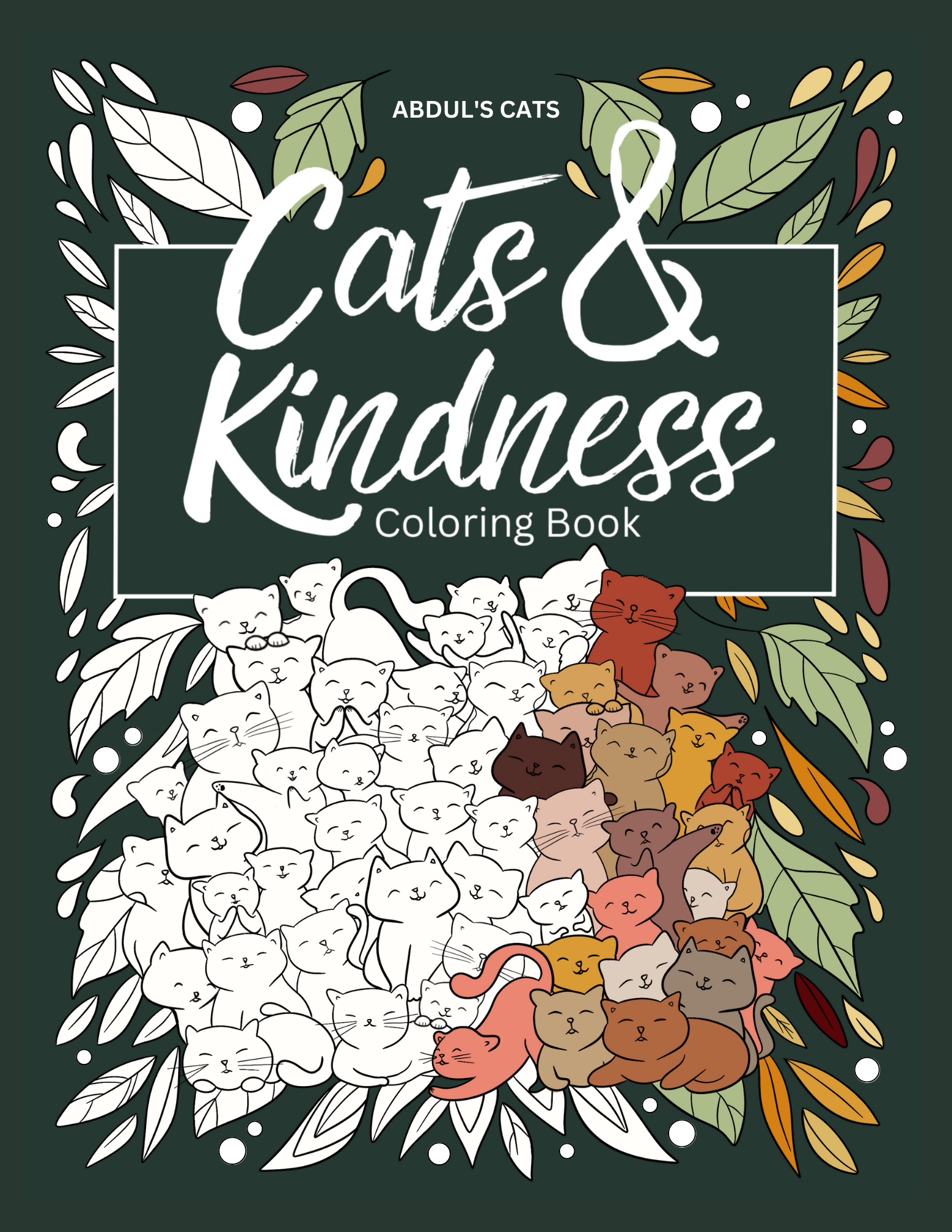 Large Print Easy Adult Coloring Book Cute Cats: Simple, Relaxing