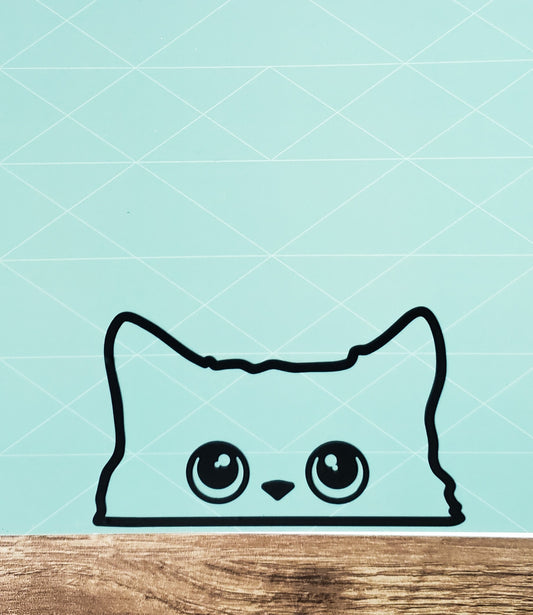 Peering Cat Transfer Sticker